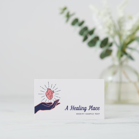 Handhaltung Holistische Herzmedizin Visitenkarte (Stehend Vorderseite)