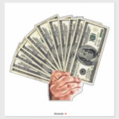 Handhaltung Hundert Dollar Scheine Geld Kunst Aufkleber (Blatt)