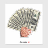 Handhaltung Hundert Dollar Scheine Geld Kunst Aufkleber (Blatt)
