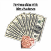 Handhaltung Hundert Dollar Scheine Geld Kunst Aufkleber (Vorderseite)