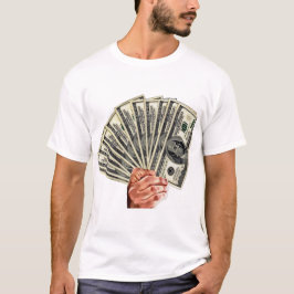 Handhaltung Hundert Dollar Scheine Geld Kunst T-Shirt