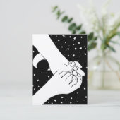 Handhaltung über Sternen Dankeskarte (Stehend Vorderseite)