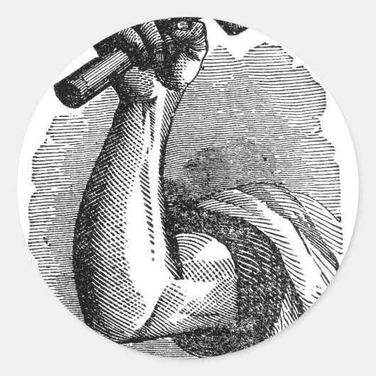 Handhammer Runder Aufkleber (Vorderseite)