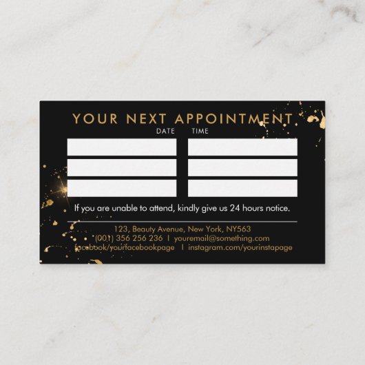 Handhandhandschuhe - line Art Illustration - Gold Visitenkarte (Rückseite)