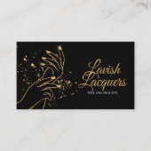 Handhandhandschuhe - line Art Illustration - Gold Visitenkarte (Vorderseite)