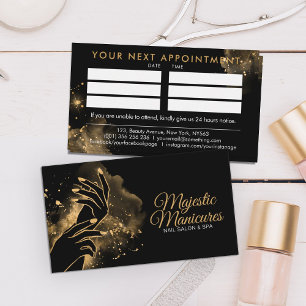 Handhandhandschuhe - line Art Illustration - Gold Visitenkarte