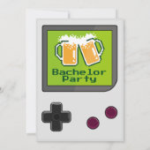 Handheld Game Funny Beers Bachelor Party Card Einladung (Rückseite)