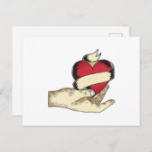 Handheld-Herz Postkarte (Vorne/Hinten)