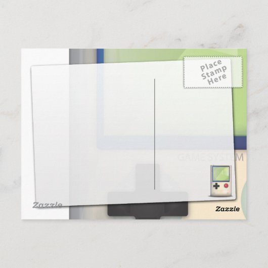 Handheld-Spielkonsole Postkarte (Rückseite)