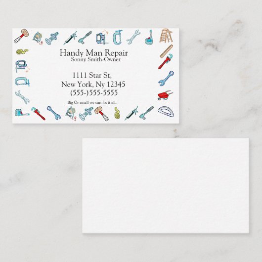 Handheld-Wartungsprogramme Visitenkarte (Vorne/Hinten)