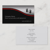 Handhelfer, roter Swoosh, metallischer Effekt Visitenkarte (Vorne/Hinten)