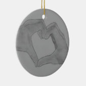 Handherz Keramik Ornament (Rechts)