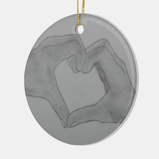 Handherz Keramik Ornament (Links)