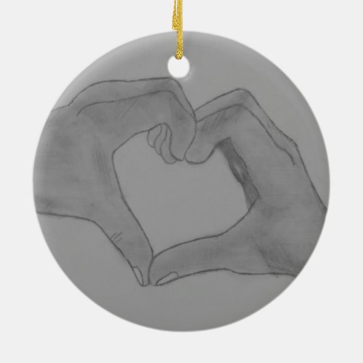 Handherz Keramik Ornament (Hinten)