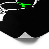 Handherz Mental Health Awareness Ribbon Krieger Poster (Ecke)