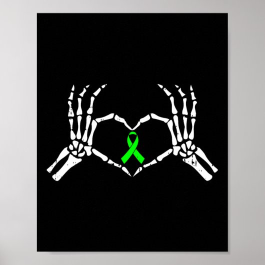 Handherz Mental Health Awareness Ribbon Krieger Poster (Vorne)