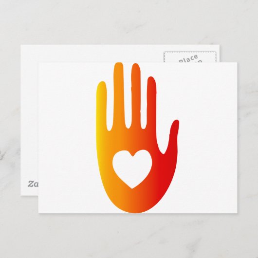Handherz Postkarte (Vorne/Hinten)