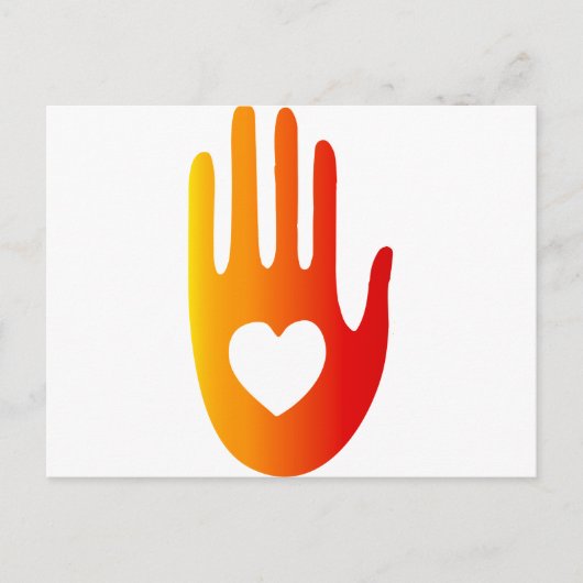 Handherz Postkarte (Vorderseite)