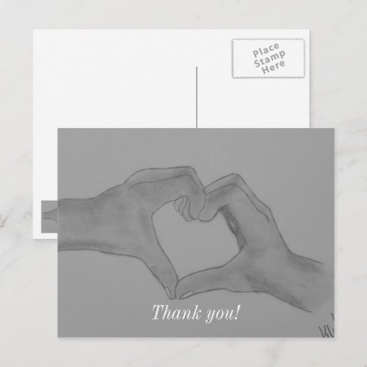 Handherz Postkarte (Vorne/Hinten)
