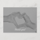 Handherz Postkarte (Vorderseite)