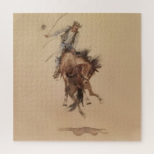 Handhüllen einer Bronc von Edward Borein Puzzle (Vertikal)