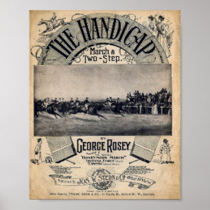 Handicap 1890 Vintages Pferderennen Poster