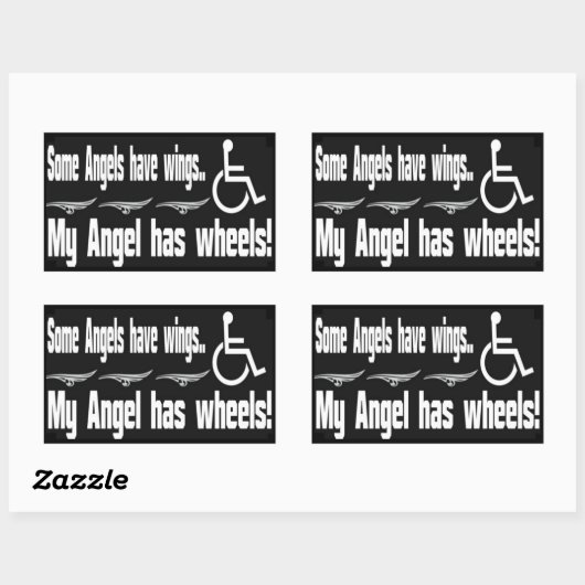 Handicap Angel Rectangle Aufkleber (Blatt)