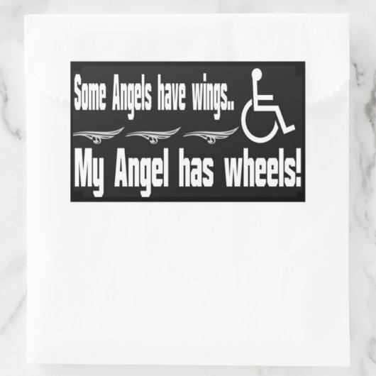 Handicap Angel Rectangle Aufkleber (Tasche)