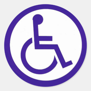 Handicap-Aufkleber Runder Aufkleber