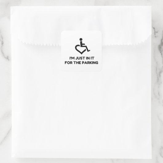 Handicap Parking Quadratischer Aufkleber (Tasche)