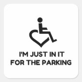 Handicap Parking Quadratischer Aufkleber (Vorderseite)