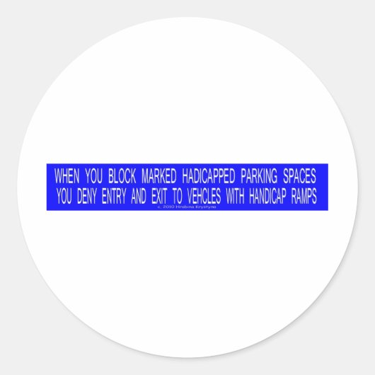 HANDICAP-PARKPHRAKEN 2 RUNDER AUFKLEBER (Vorderseite)