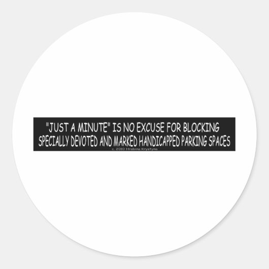 HANDICAP PARKPLATZ 5 RUNDER AUFKLEBER (Vorderseite)