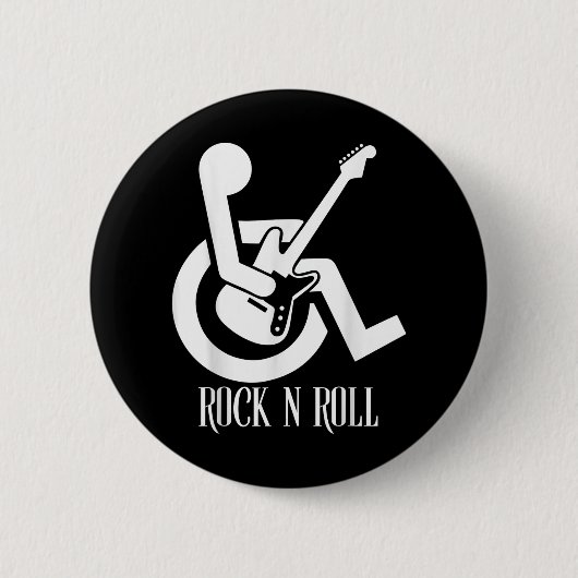 Handicap Rock and Roll Parkplatz Funny Acoustic Gu Button (Vorderseite)