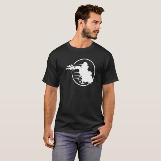 Handicap Rollstuhl Behinderung Spaß Paraplegii T-Shirt (Vorne ganz)