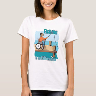 Handicap Rollstuhl Fischerei T-Shirt
