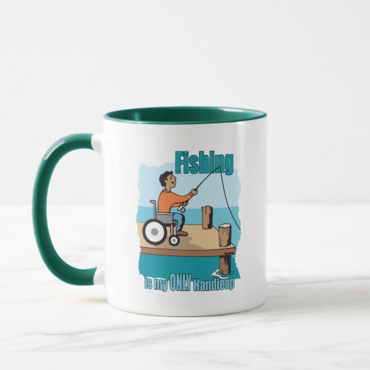 Handicap Rollstuhl Fischerei Tasse (Links)