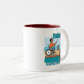 Handicap Rollstuhl Fischerei Zweifarbige Tasse (VorderseiteRechts)