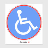 Handicap Rollstuhl Symbol - Blau Mit Behinderung Aufkleber (Blatt)