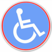 Handicap Rollstuhl Symbol - Blau Mit Behinderung Aufkleber (Vorderseite)