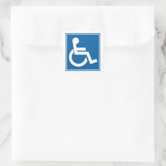 Handicap Schilder Quadratischer Aufkleber (Tasche)