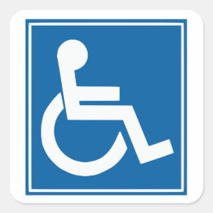 Handicap Schilder Quadratischer Aufkleber