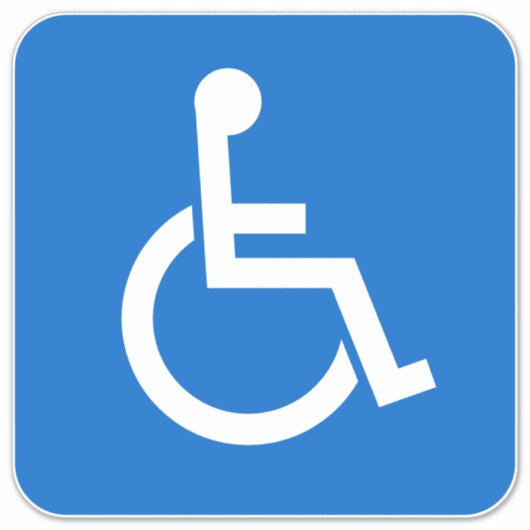 Handicap Sign Aufkleber (Vorderseite)