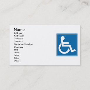 Handicap Sign Business Card Visitenkarte