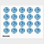 Handicap Sign Runder Aufkleber (Blatt)