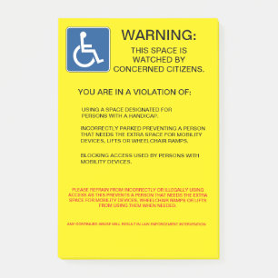 HANDICAP-VERLETZUNG POST-IT KLEBEZETTEL