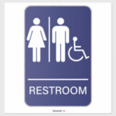 Handicap Zugänglichkeit Badezimmer Zeichen Aufkleber (Blatt)