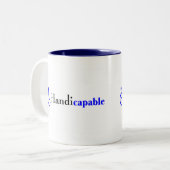 Handicapable (Rollstuhl) Zweifarbige Tasse (Vorderseite Links)