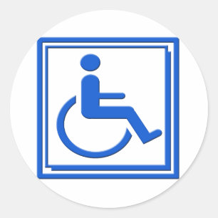 Handicapped Stylish Symbol Blue Runder Aufkleber