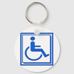 Handicapped Stylish Symbol Blue Schlüsselanhänger